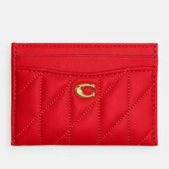 Coach Accessories - Coach Red Essential Card CaseWith Pillow Quilting. New With no Tag